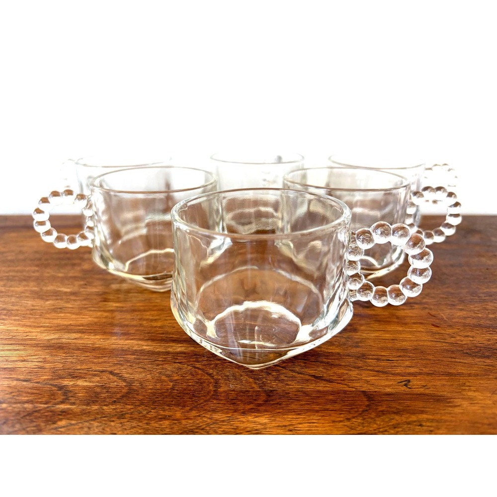 Vintage Clear Glass Punch Cups Set of 6
